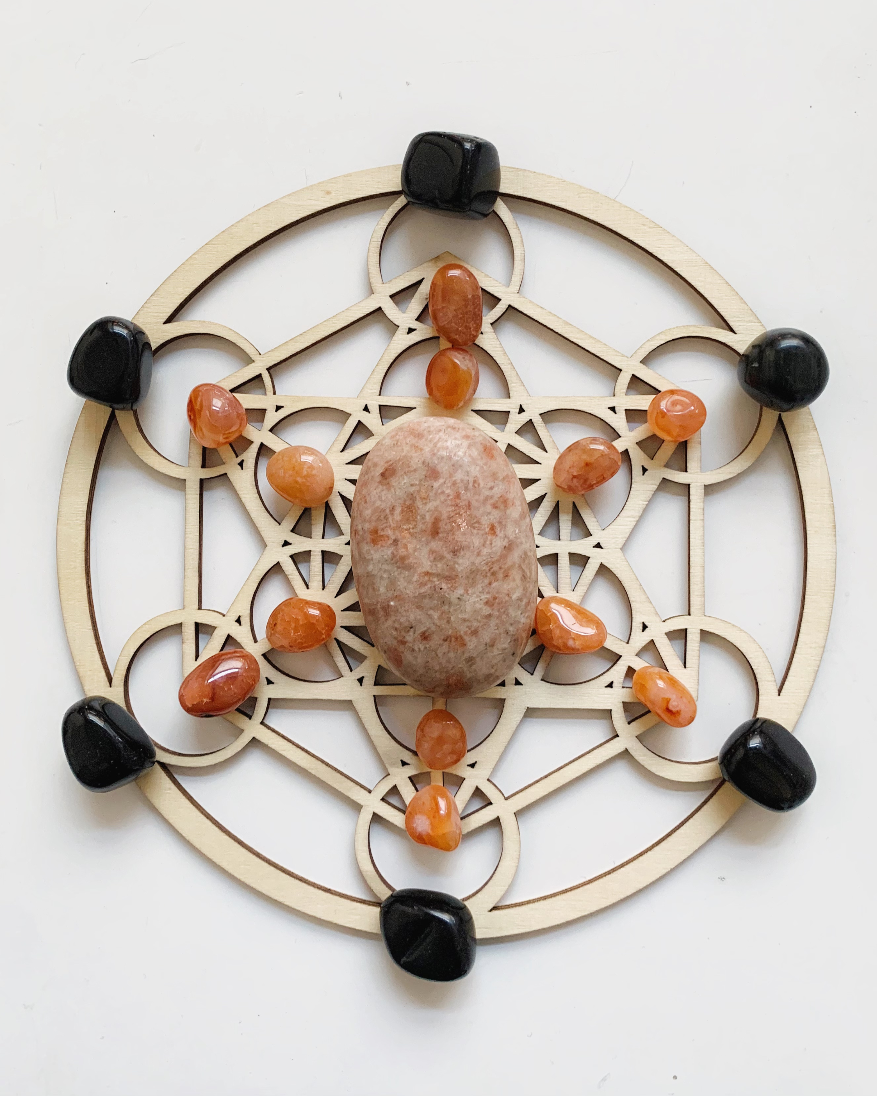 Crystal Grid Flower of Life Laser Cut Wood 8''