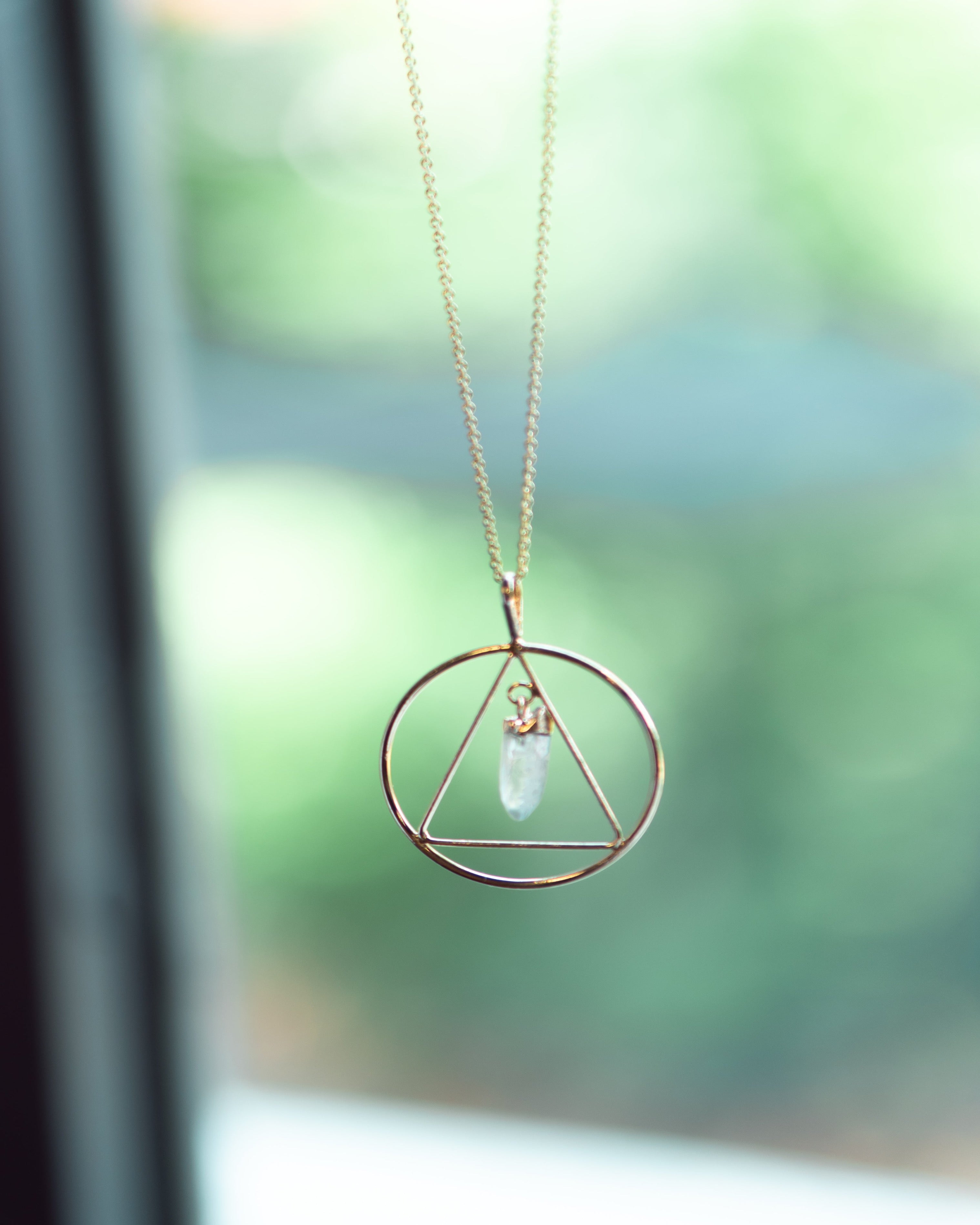 Clear Quartz Triangle Pendant