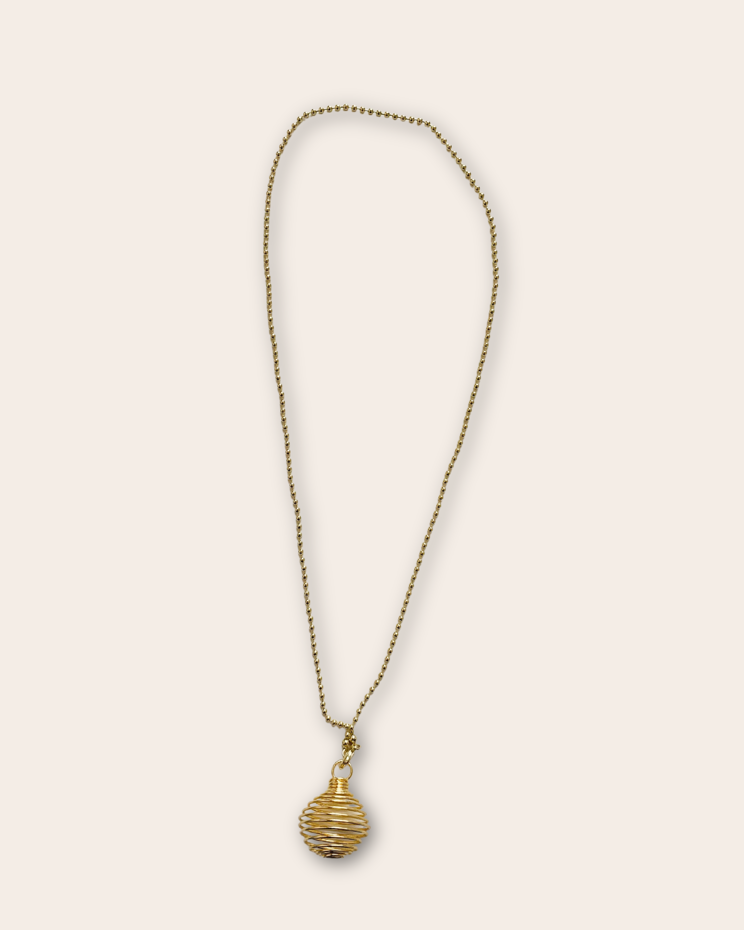 Crystal Cage Necklace - Gold