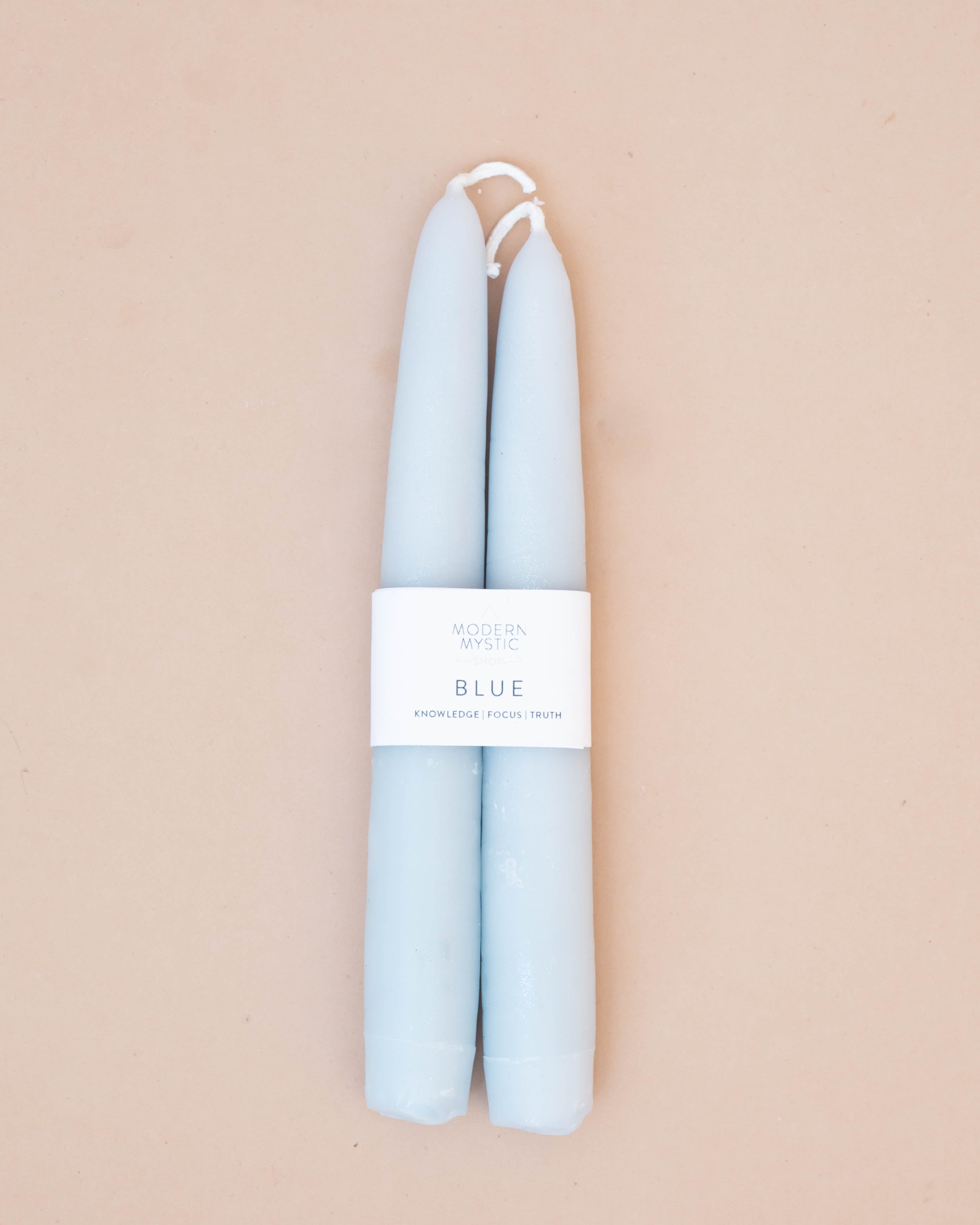 Blue Taper Candle Duo
