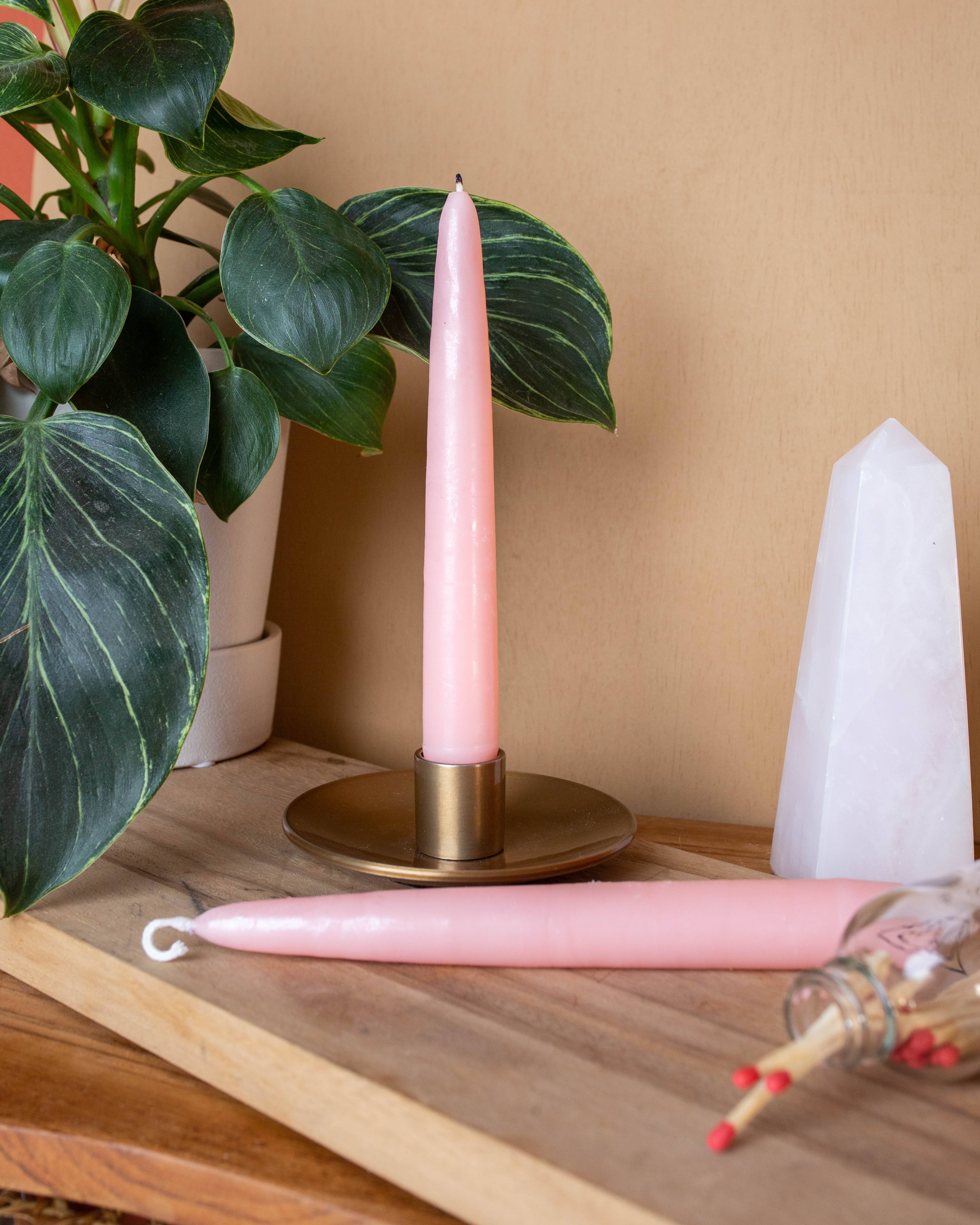 Pink Taper Candle Duo