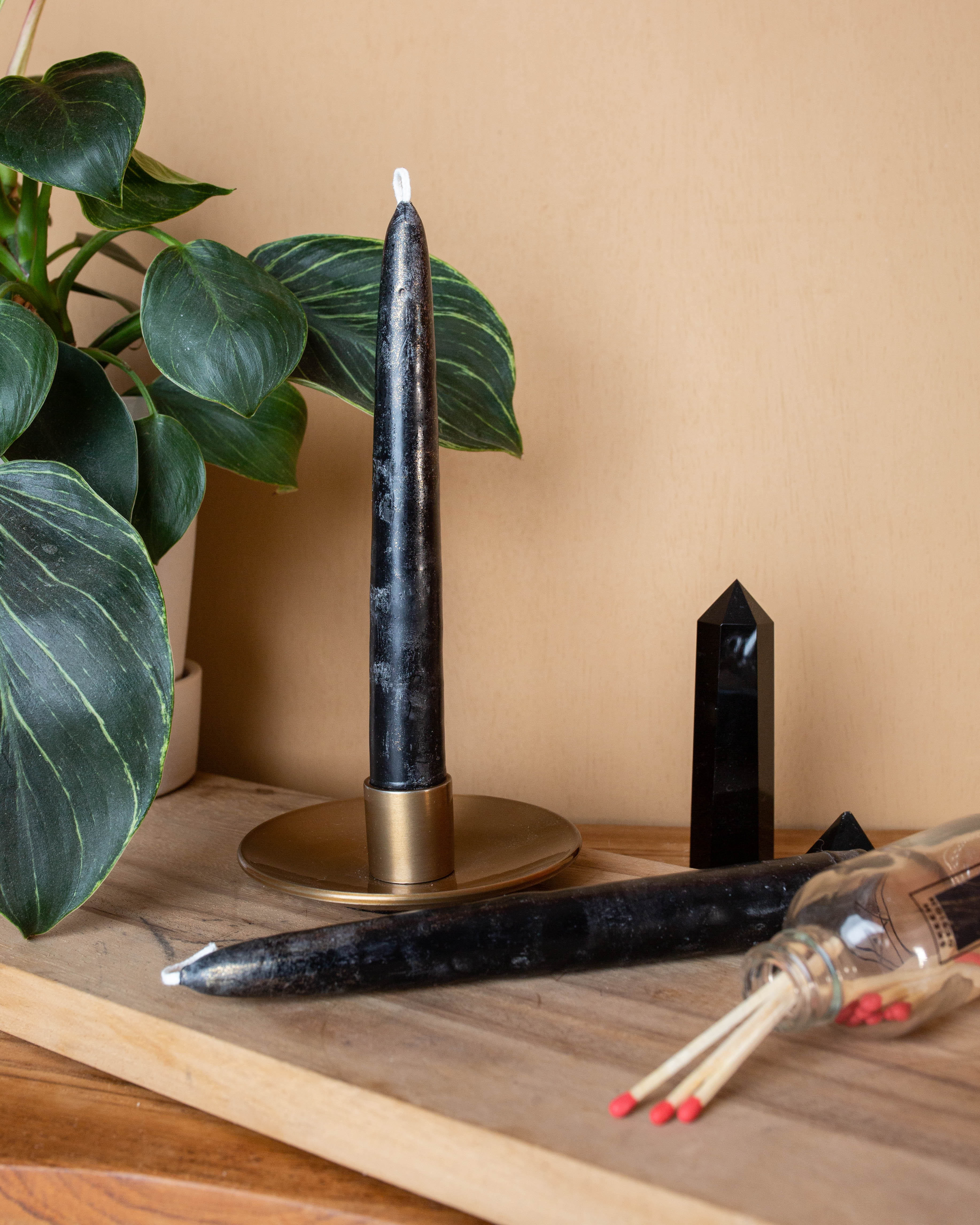 Black Taper Candle Duo