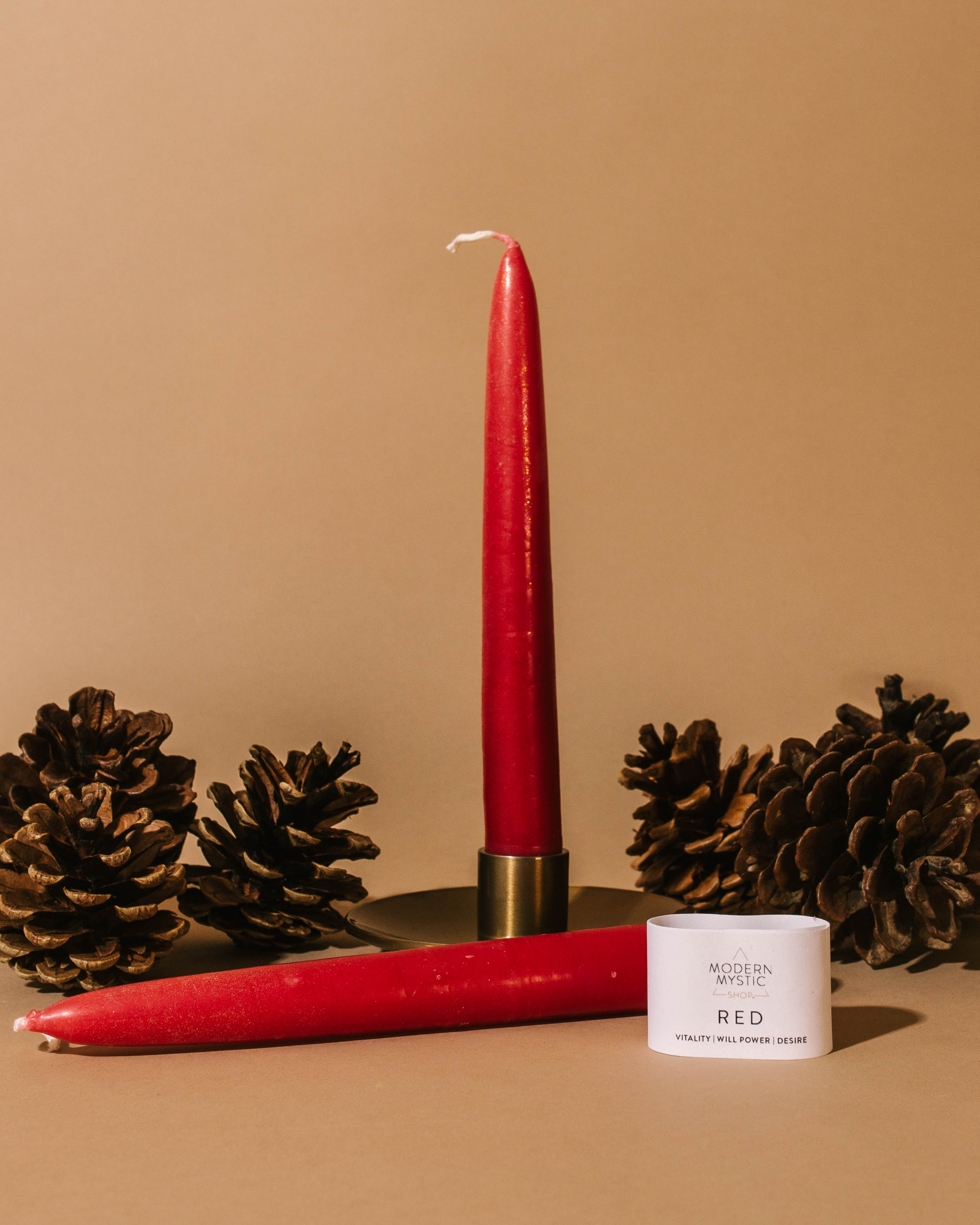 Red Taper Candle Duo