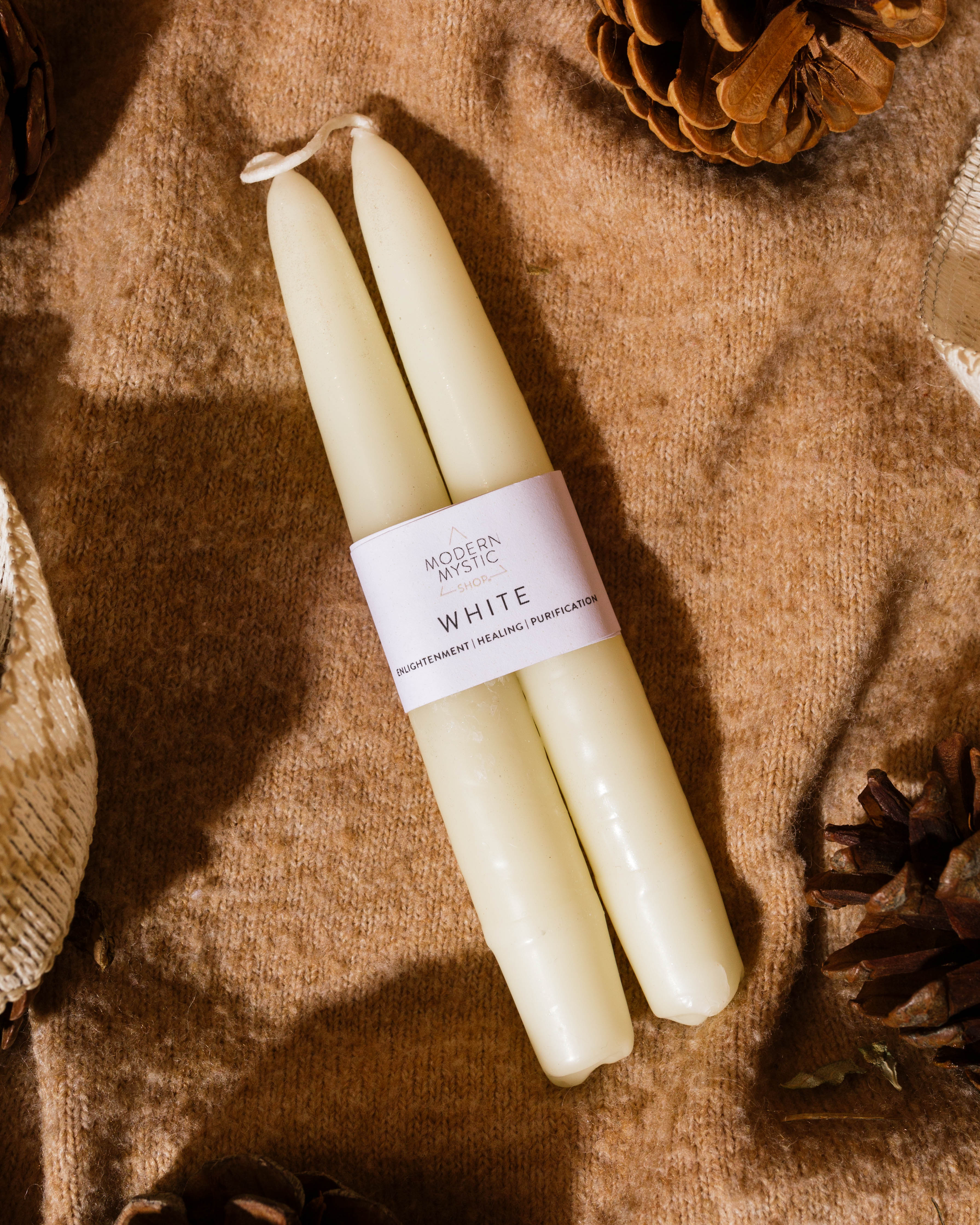 White Taper Candle Duo