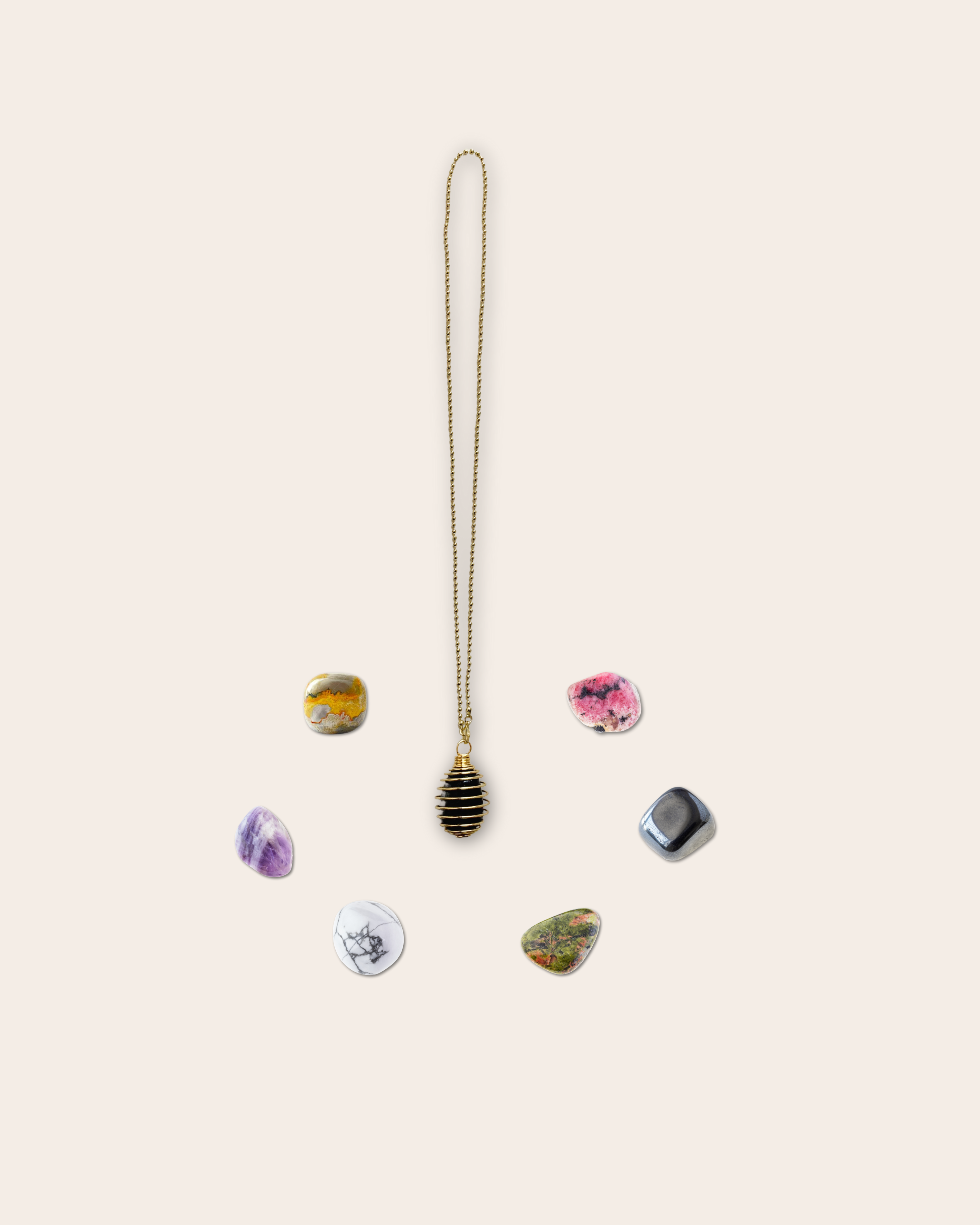 Crystal Cage Necklace - Gold