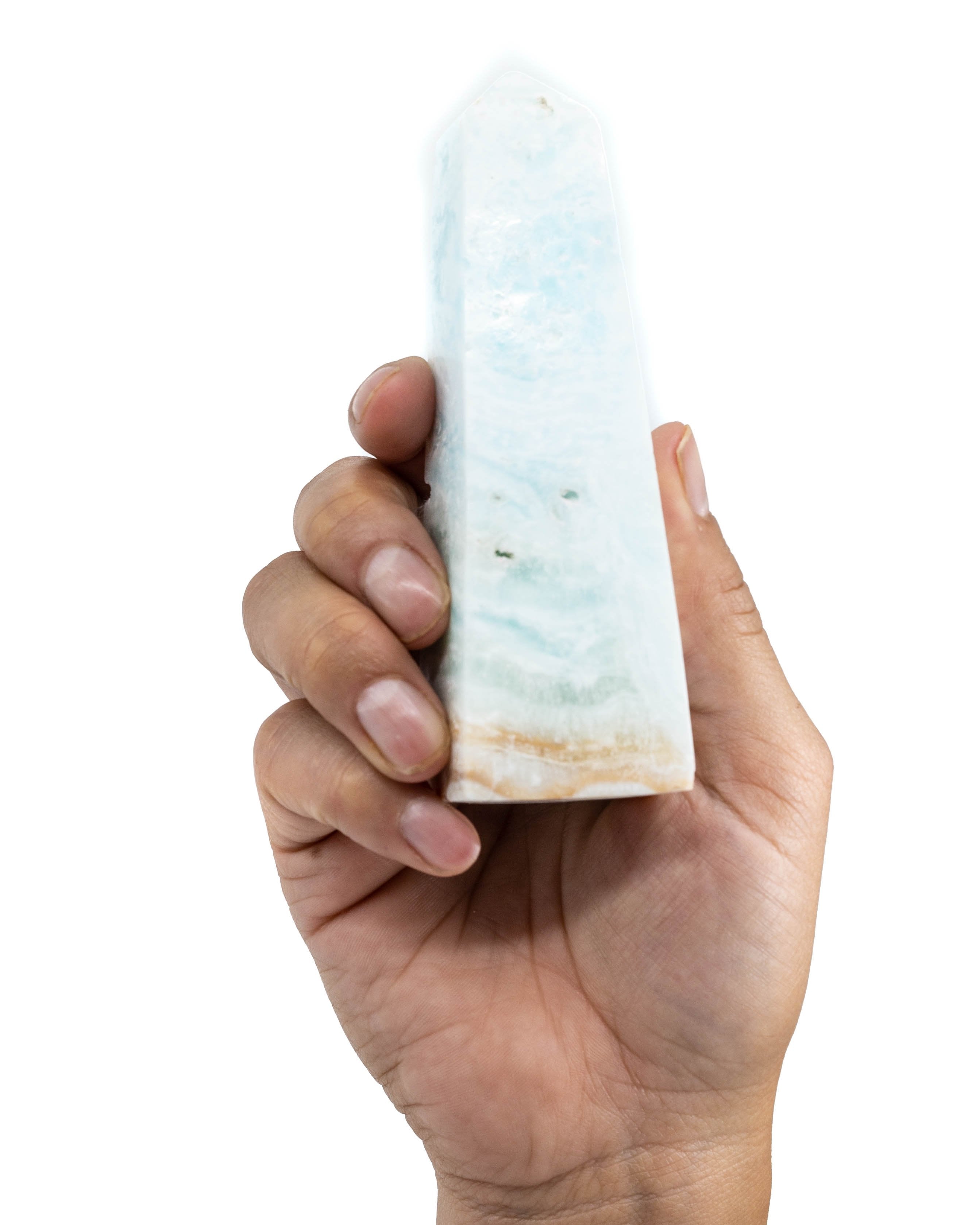 Caribbean Blue Calcite Obelisk