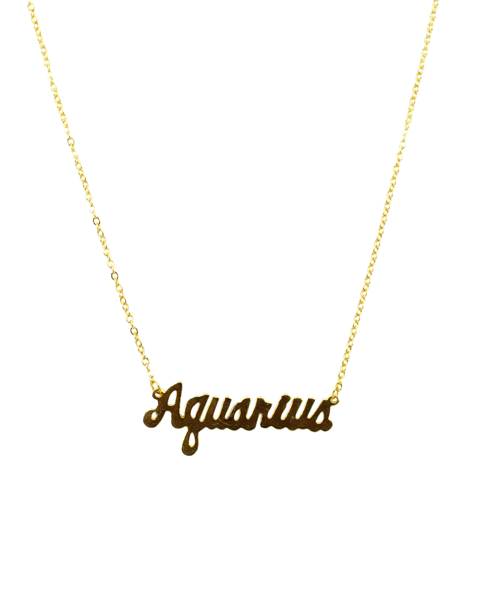 Aquarius Zodiac Nameplate Necklace