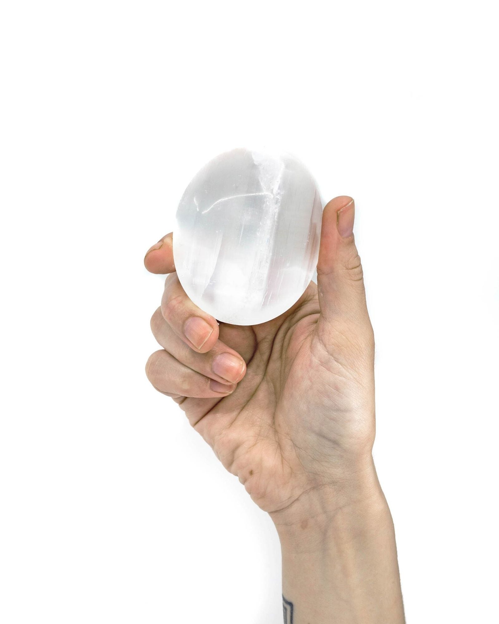 Selenite Palm Stone