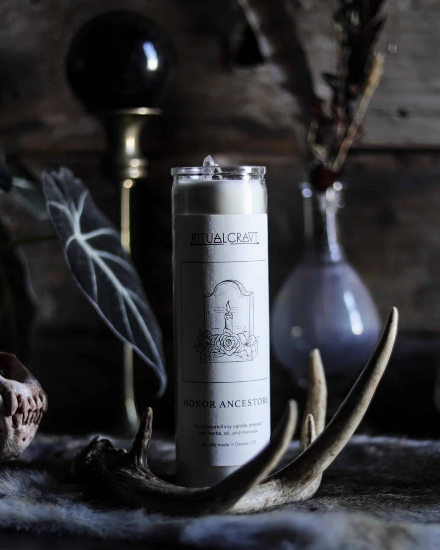 Honor Ancestors Dressed Altar Candle