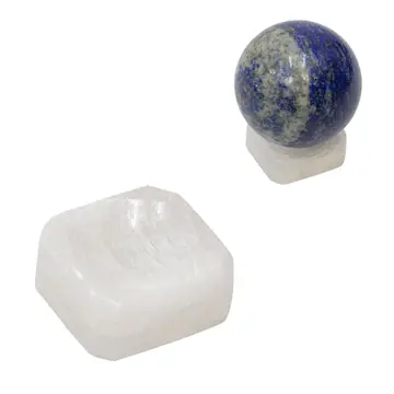Selenite Sphere Stand - Square
